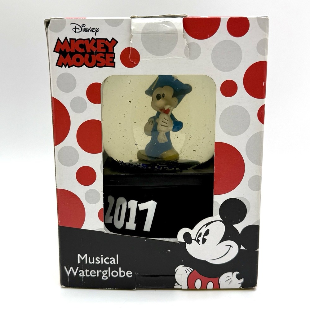 Disney Musical Snow Globe MICKEY MOUSE Water Globe Ball 2017 See Notes